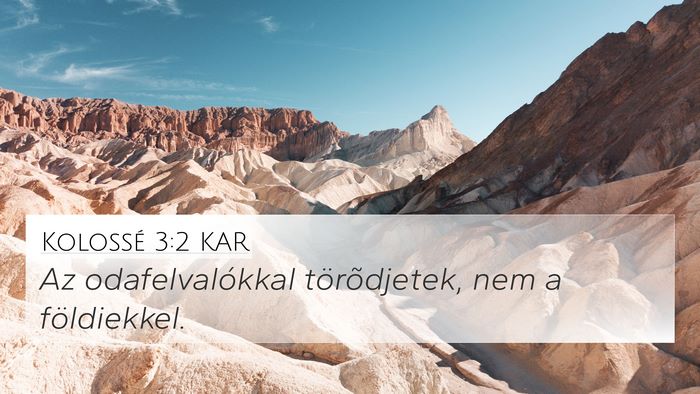 Kolossé 3:2 KAR Bible Verse Image