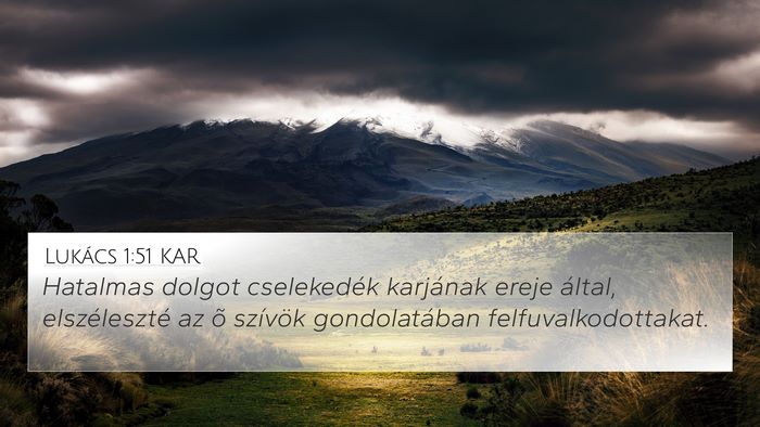Lukács 1:51 KAR Bible Verse Image