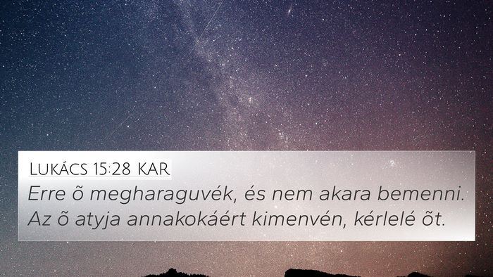 Lukács 15:28 KAR Bible Verse Image