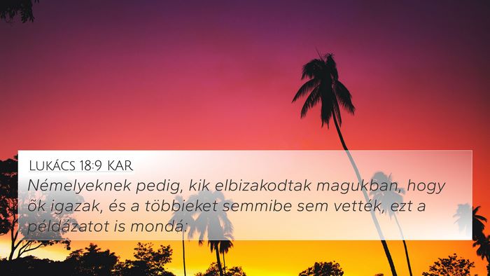Lukács 18:9 KAR Bible Verse Image