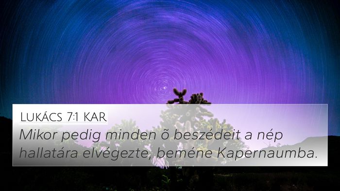 Lukács 7:1 KAR Bible Verse Image