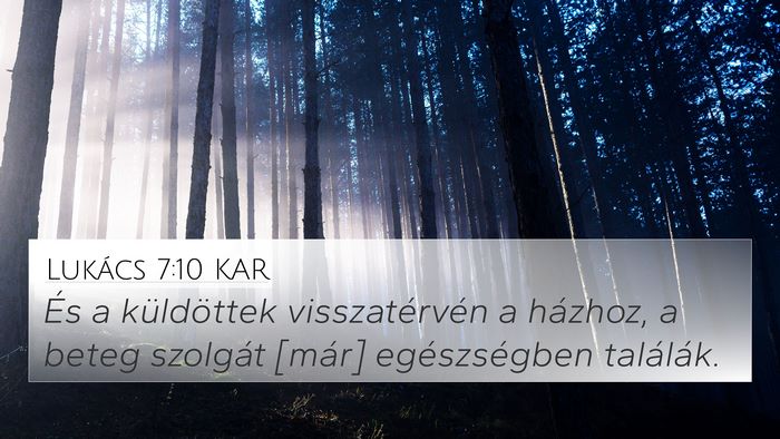 Lukács 7:10 KAR 4K Wallpaper - És a küldöttek visszatérvén a házhoz, a - 4K Wallpaper Bible Verse
