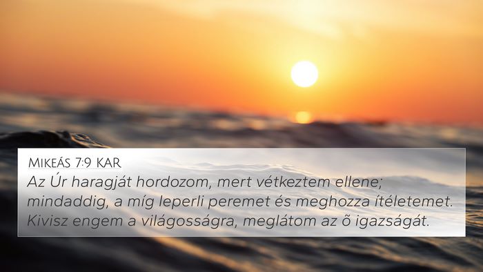Mikeás 7:9 KAR Bible Verse Image