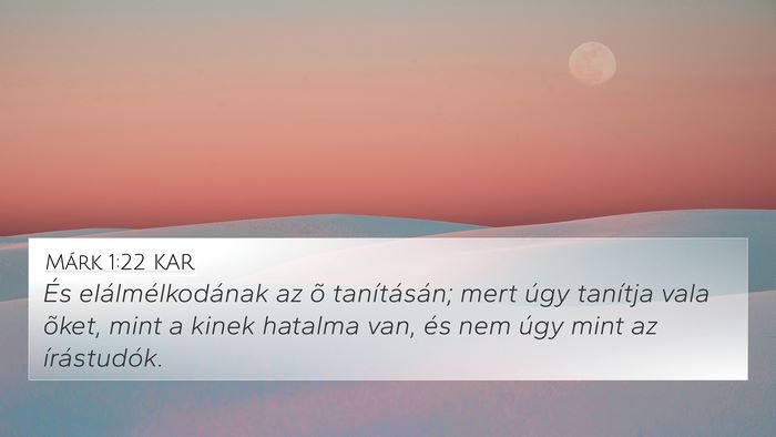 Márk 1:22 KAR Bible Verse Image