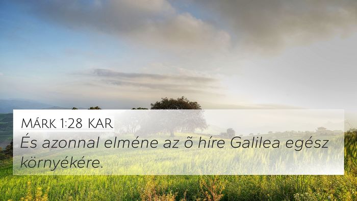 Márk 1:28 KAR Bible Verse Image