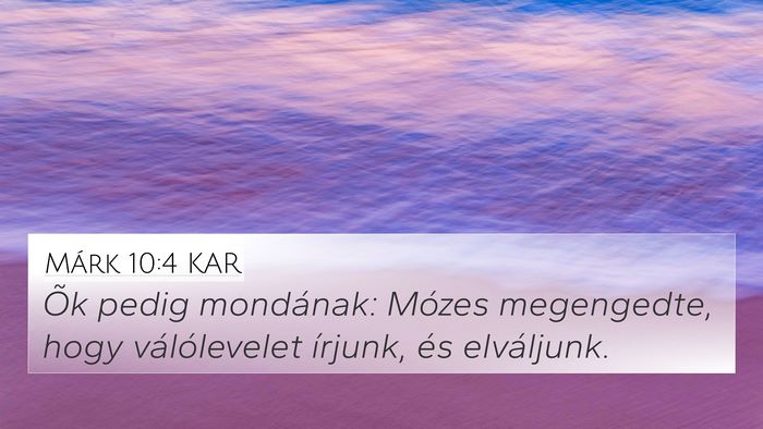 Márk 10:4 KAR Bible Verse Image