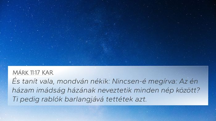 Márk 11:17 KAR Bible Verse Image