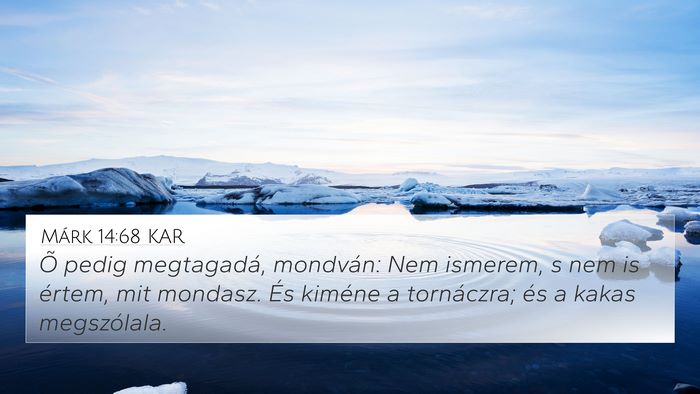 Márk 14:68 KAR Bible Verse Image
