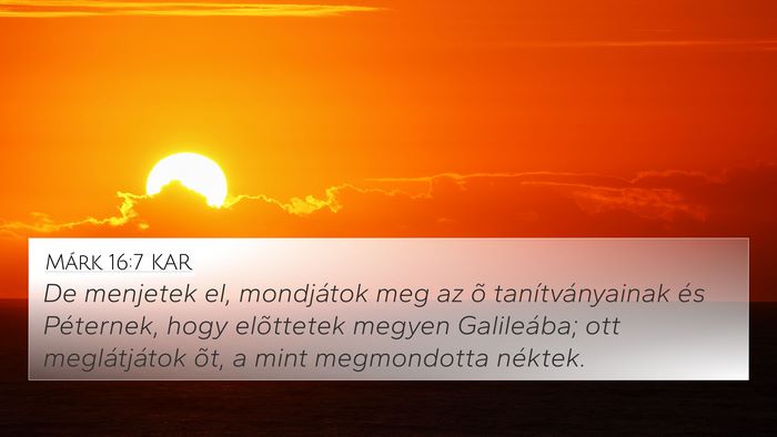 Márk 16:7 KAR Bible Verse Image