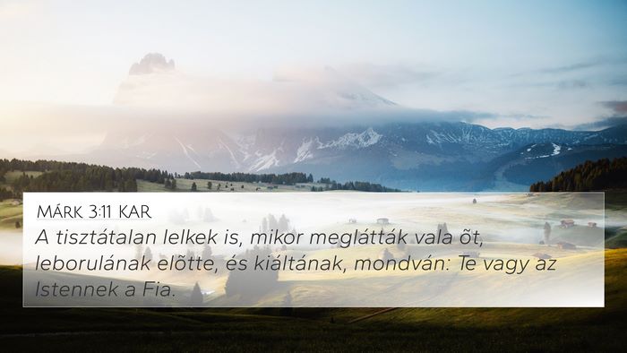 Márk 3:11 KAR Bible Verse Image