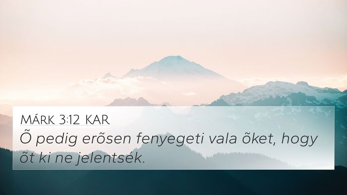 Márk 3:12 KAR 4K Wallpaper - Õ pedig erõsen fenyegeti vala õket, hogy õt - 4K Wallpaper Bible Verse