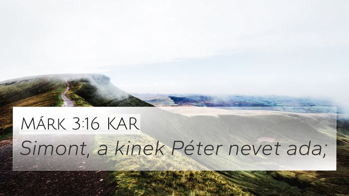 Márk 3:16 KAR Bible Verse Image