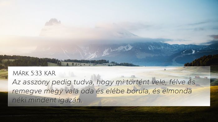Márk 5:33 KAR Bible Verse Image