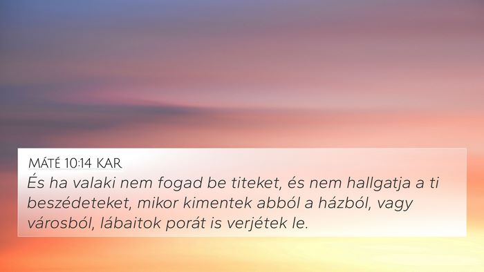 Máté 10:14 KAR Bible Verse Image
