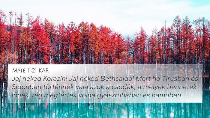 Máté 11:21 KAR Bible Verse Image
