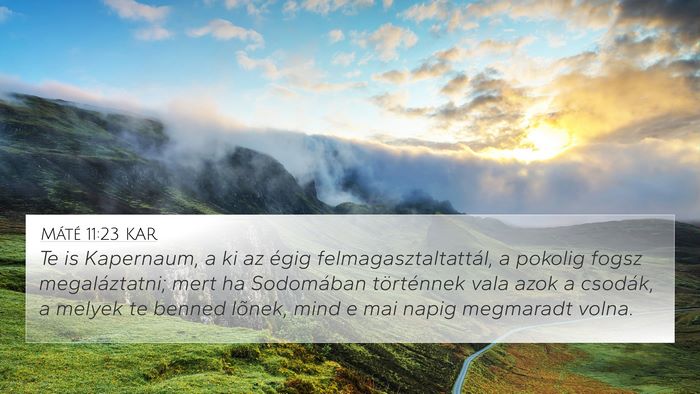 Máté 11:23 KAR Bible Verse Image