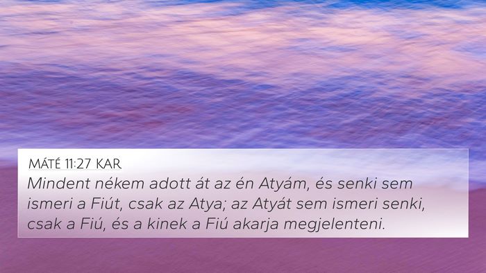 Máté 11:27 KAR 4K Wallpaper - Mindent nékem adott át az én Atyám, és senki - 4K Wallpaper Bible Verse