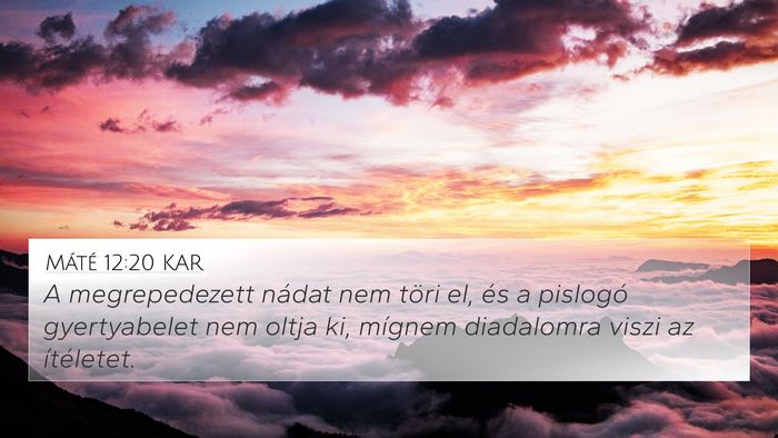 Máté 12:20 KAR 4K Wallpaper - A megrepedezett nádat nem töri el, és a - 4K Wallpaper Bible Verse