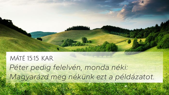 Máté 15:15 KAR Bible Verse Image