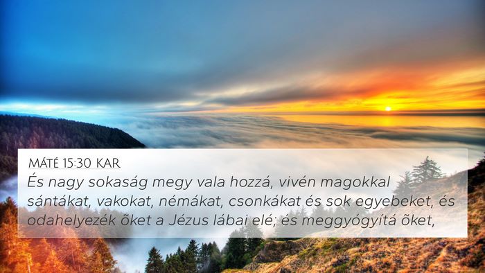 Máté 15:30 KAR Bible Verse Image