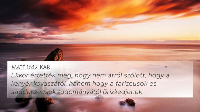 Máté 16:12 KAR 4K Wallpaper - Ekkor értették meg, hogy nem arról szólott, - 4K Wallpaper Bible Verse