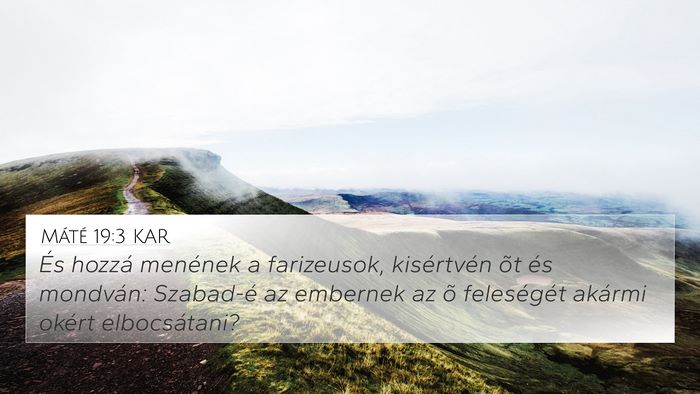 Máté 19:3 KAR 4K Wallpaper - És hozzá menének a farizeusok, kisértvén õt - 4K Wallpaper Bible Verse
