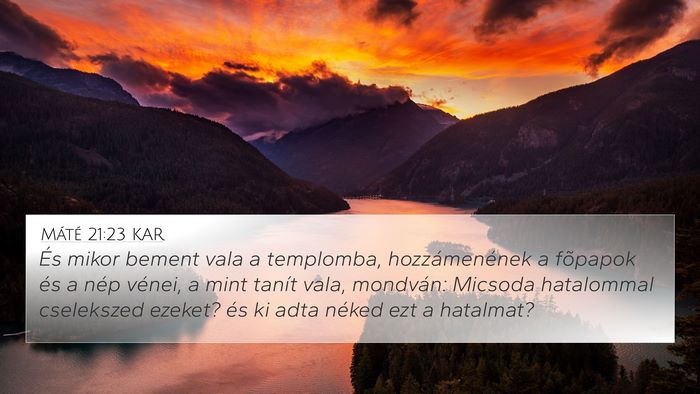 Máté 21:23 KAR Bible Verse Image