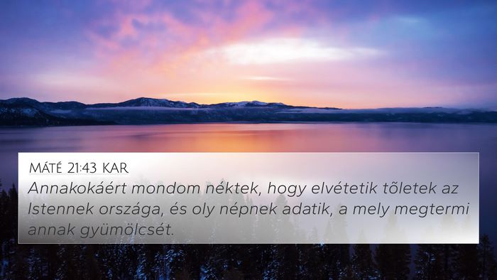 Máté 21:43 KAR Bible Verse Image