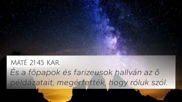 Máté 21:45 KAR Bible Verse Image
