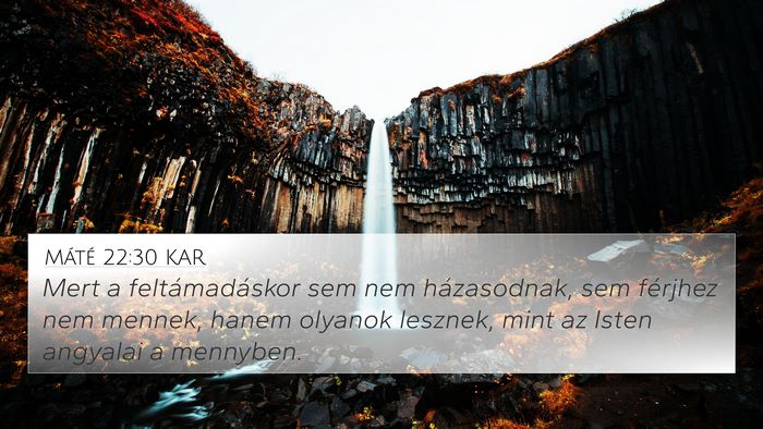 Máté 22:30 KAR Bible Verse Image