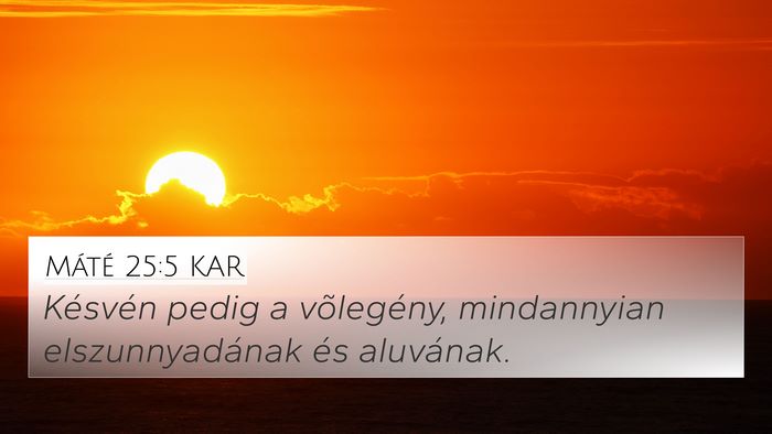 Máté 25:5 KAR Bible Verse Image
