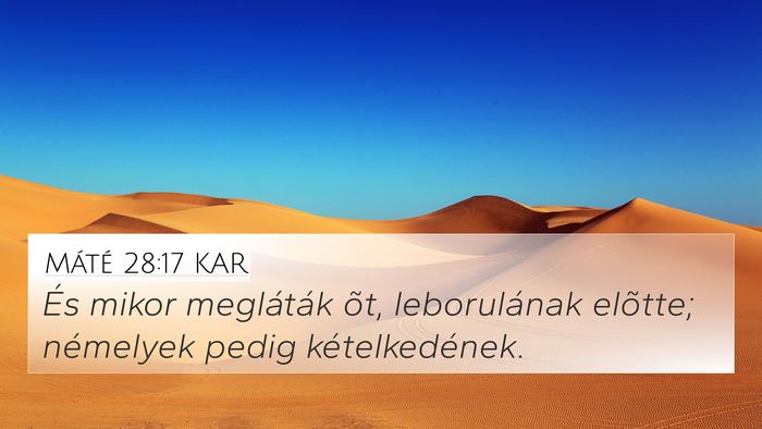 Máté 28:17 KAR Bible Verse Image