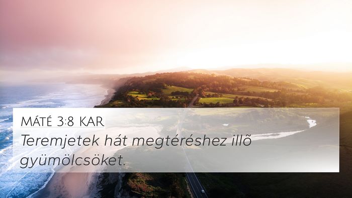 Máté 3:8 KAR 4K Wallpaper - Teremjetek hát megtéréshez illõ - 4K Wallpaper Bible Verse