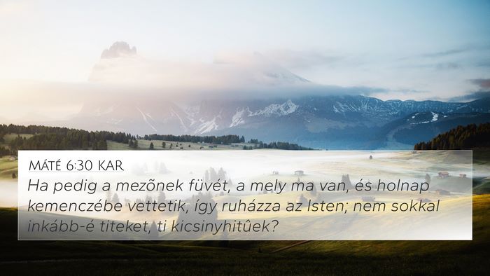 Máté 6:30 KAR Bible Verse Image
