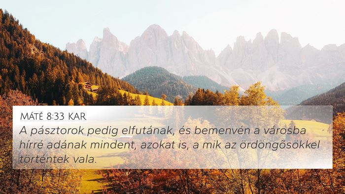 Máté 8:33 KAR Bible Verse Image
