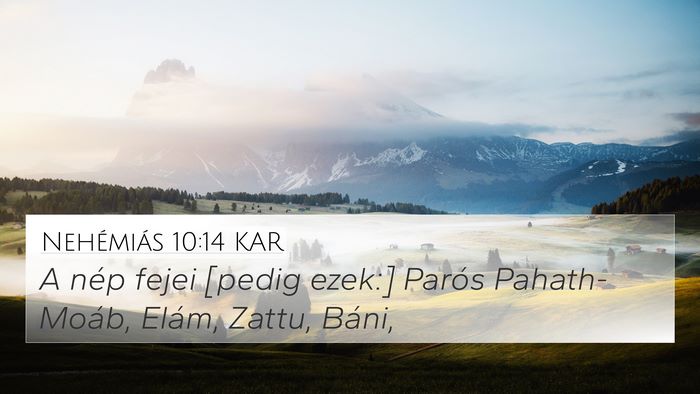 Nehémiás 10:14 KAR Bible Verse Image