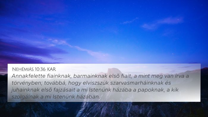 Nehémiás 10:36 KAR 4K Wallpaper - Annakfelette fiainknak, barmainknak elsõ fiait, - 4K Wallpaper Bible Verse