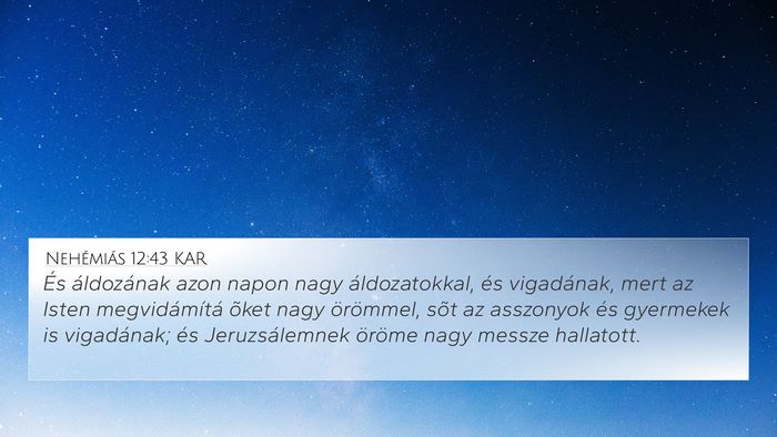 Nehémiás 12:43 KAR Bible Verse Image