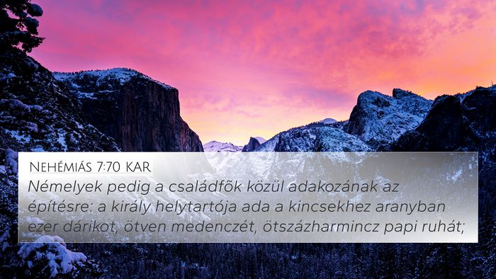 Nehémiás 7:70 KAR Bible Verse Image