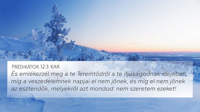 Prédikátor 12:3 KAR Bible Verse Image