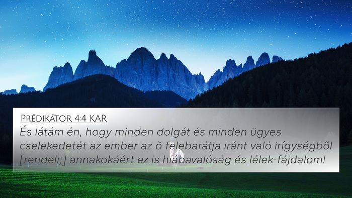 Prédikátor 4:4 KAR Bible Verse Image