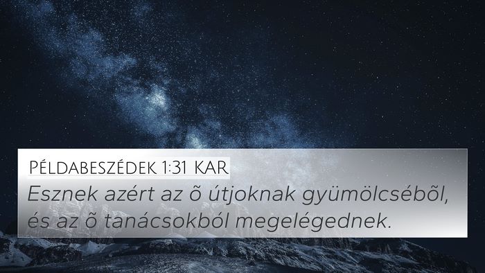 Példabeszédek 1:31 KAR Bible Verse Image