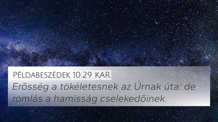 Példabeszédek 10:29 KAR Bible Verse Image