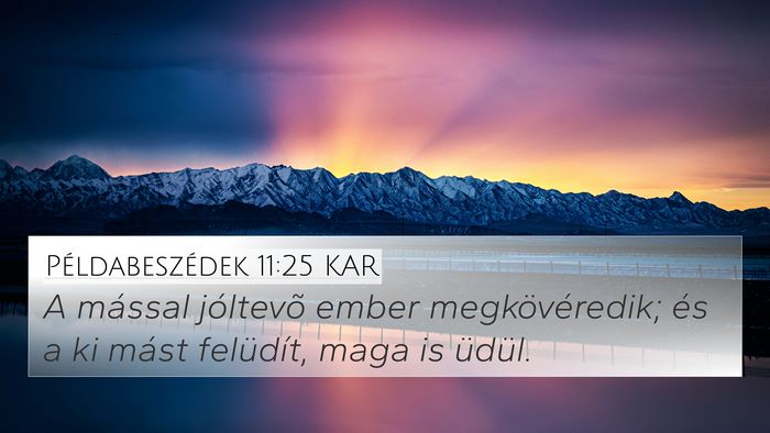 Példabeszédek 11:25 KAR Bible Verse Image
