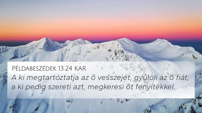 Példabeszédek 13:24 KAR Bible Verse Image