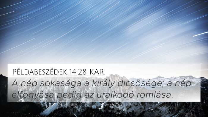 Példabeszédek 14:28 KAR Bible Verse Image