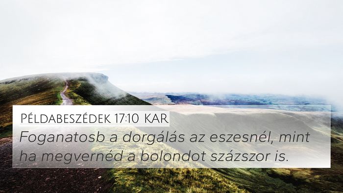 Példabeszédek 17:10 KAR Bible Verse Image