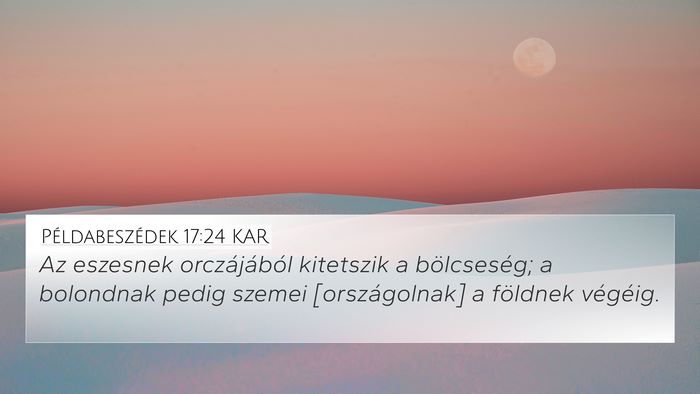 Példabeszédek 17:24 KAR Bible Verse Image