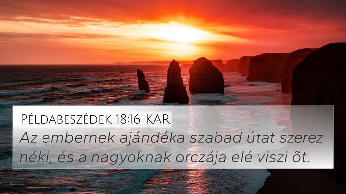 Példabeszédek 18:16 KAR Bible Verse Image