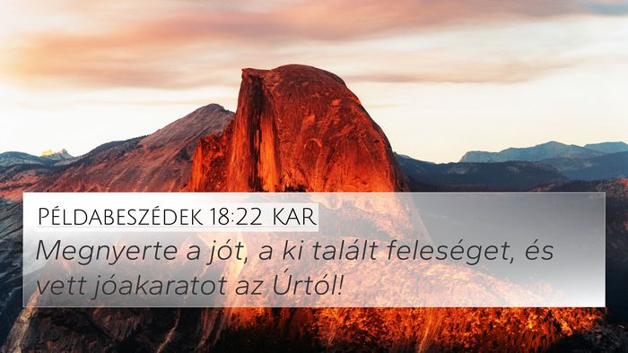 Példabeszédek 18:22 KAR Bible Verse Image